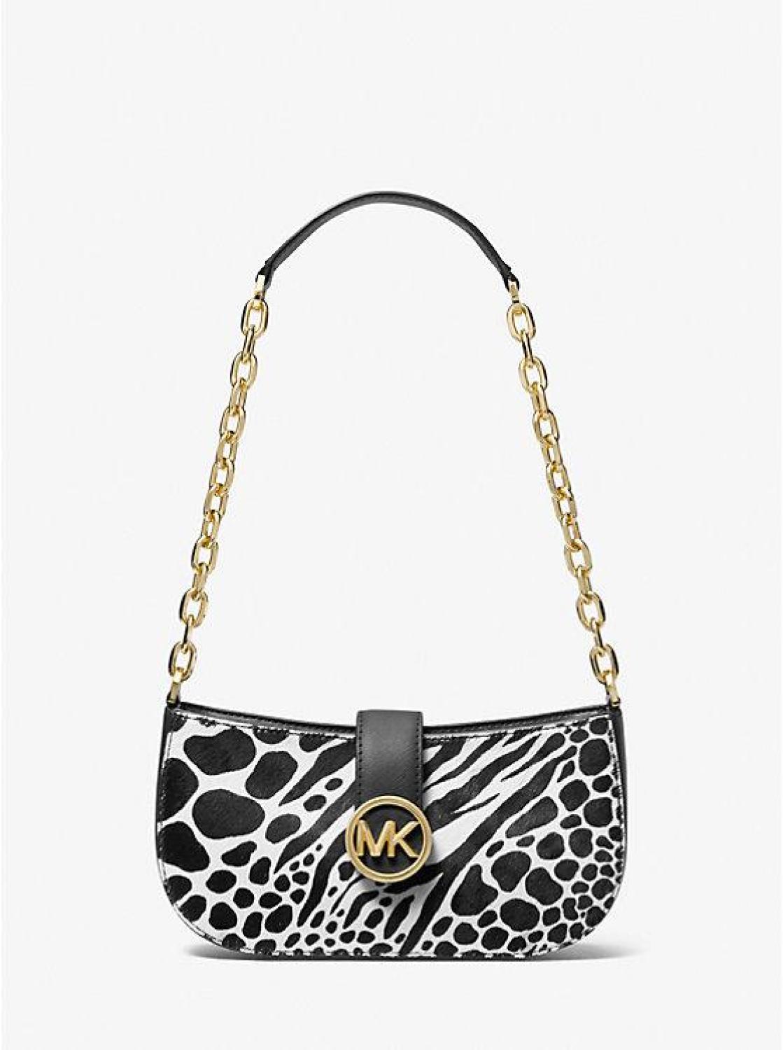 Carmen Small Animal Print Calf Hair Shoulder Bag