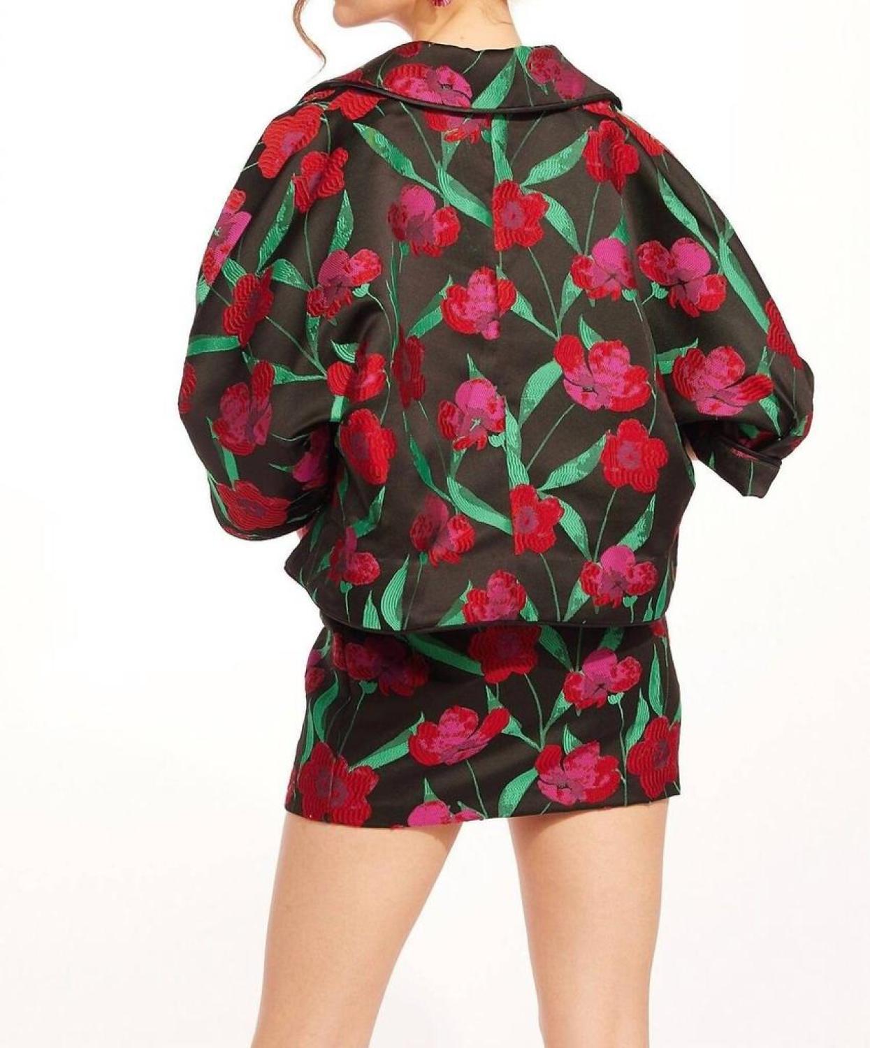 Manolo Jacket In Roses And Thorns