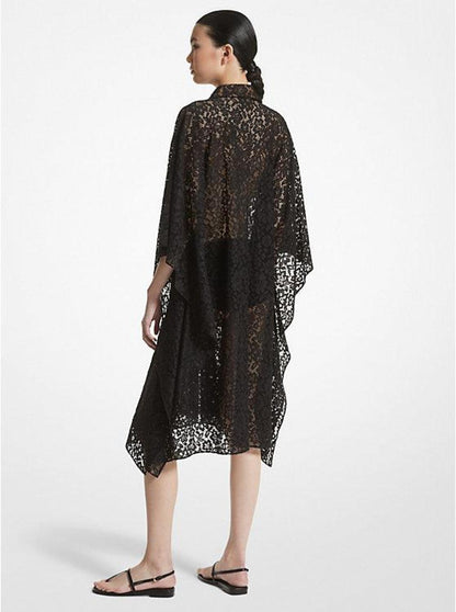 Floral Lace Caftan Shirtdress