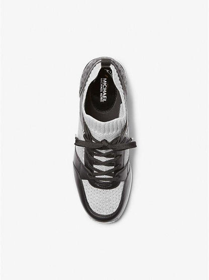 Georgie Stretch Knit and Leather Trainer