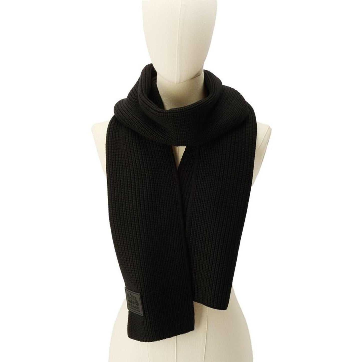 Women's Ribbed-Knit Logo-Patch Scarf