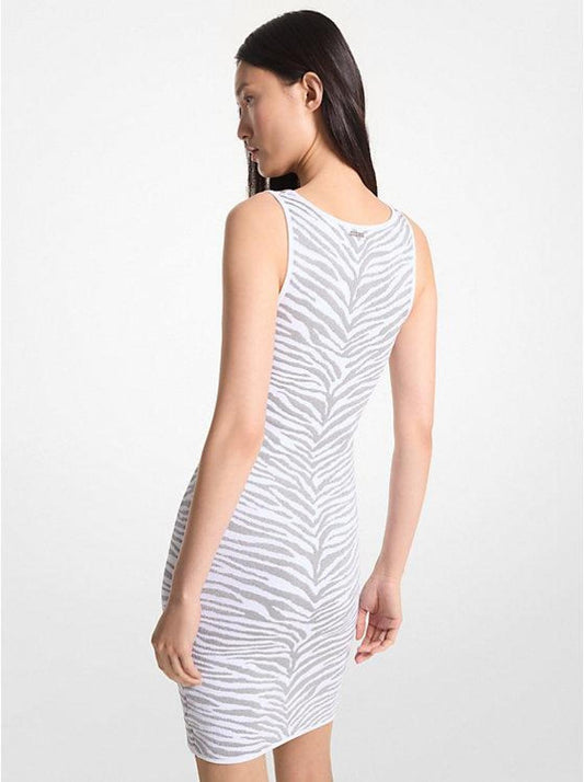 Metallic Zebra Jacquard Tank Dress