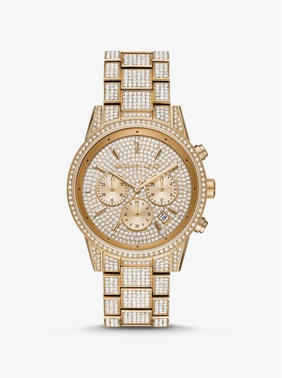 Ritz Pavé Gold-Tone Watch