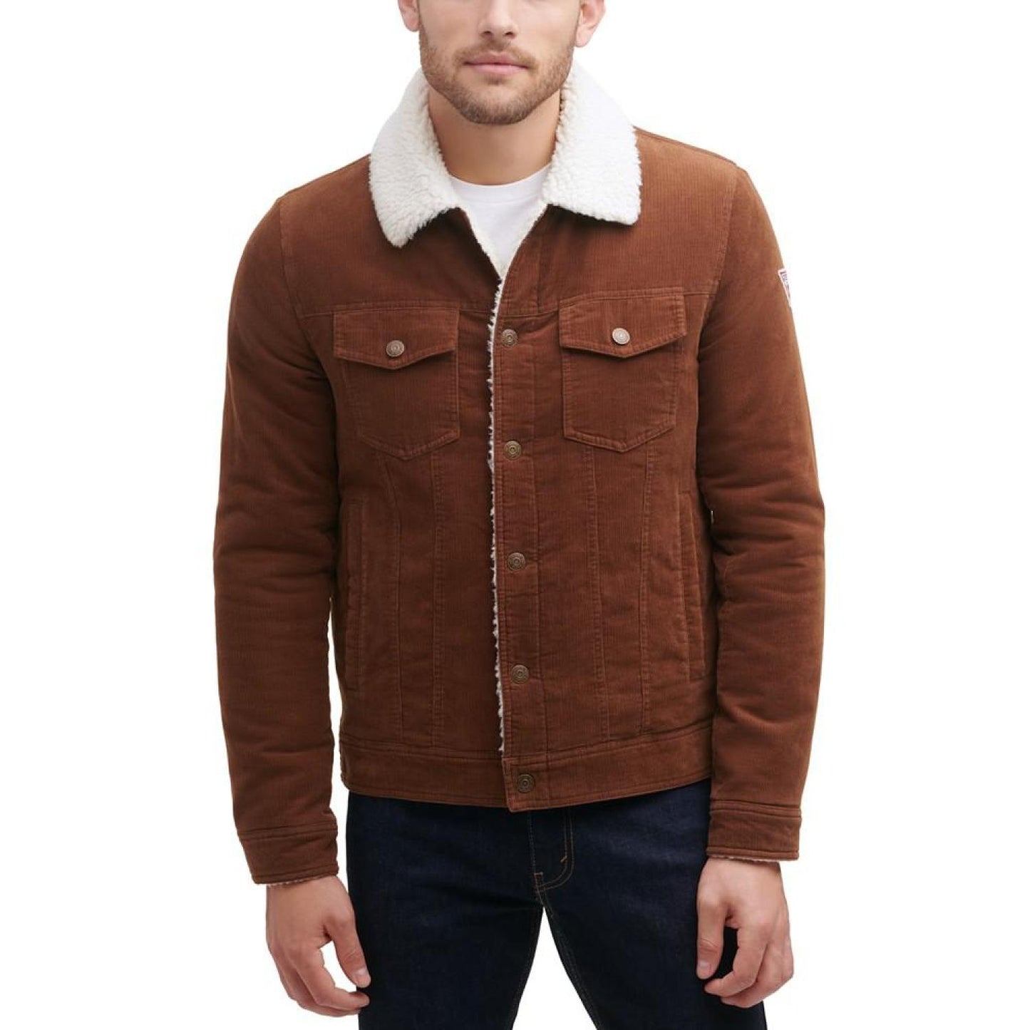 Men's Corduroy Bomber Jacket with Sherpa Collar