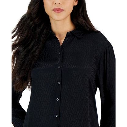 Women's Classic Solid-Color Relaxed Button-Up Shirt