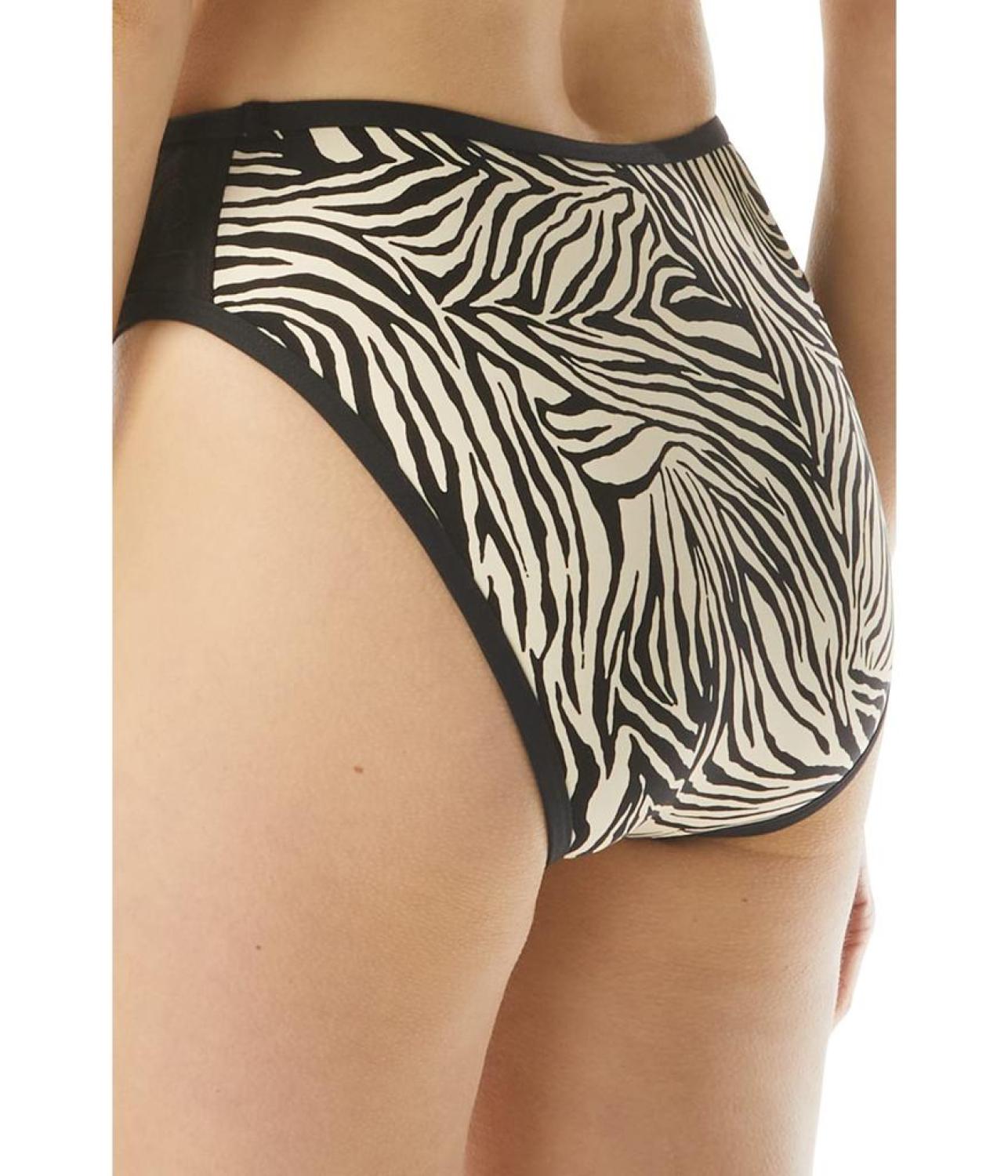 Zebra High Leg Bikini Bottoms