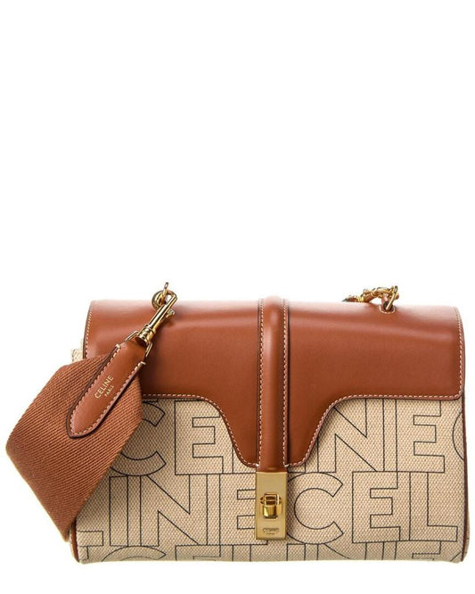 CELINE Teen Soft 16 Canvas & Leather Shoulder Bag