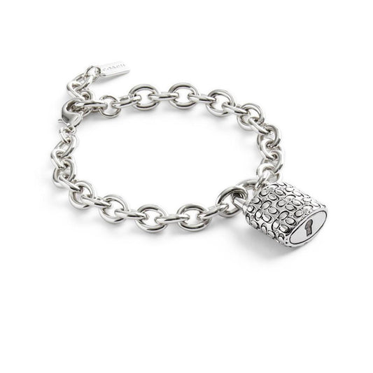 Faux Stone Signature Quilted Padlock Charm Bracelet