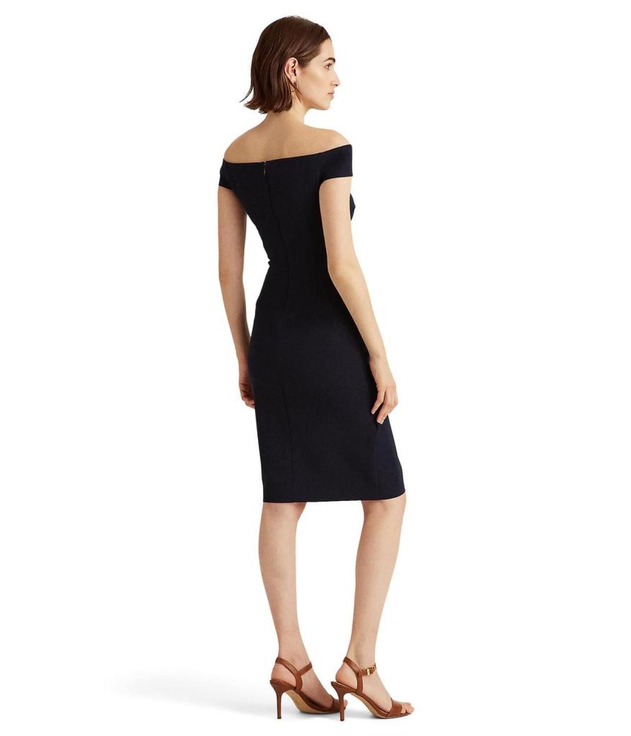 Crepe Off-the-Shoulder Dress