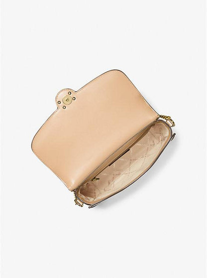 Leida Medium Metallic Signature Logo Shoulder Bag