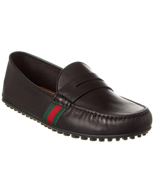 Gucci Web Leather Driver