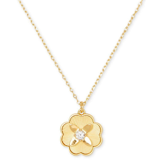 Gold-Tone Heritage Bloom Pendant Necklace, 16" + 3" extender