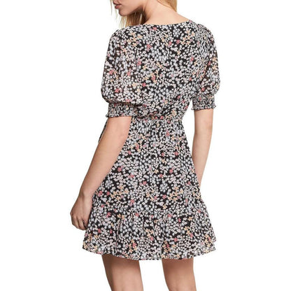 Mod Garden Womens Floral Print Short Mini Dress