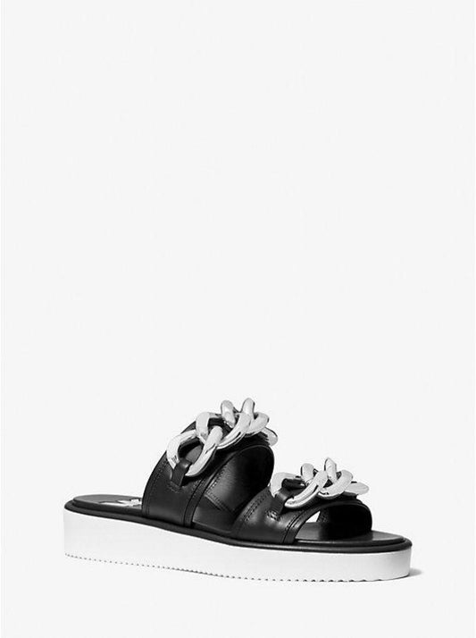 Scarlett Chain Link Leather Slide Sandal