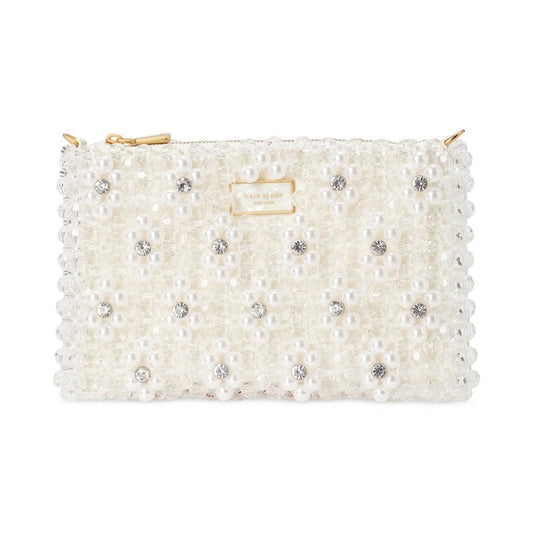 Purl Flower Beaded Mini Shoulder Bag