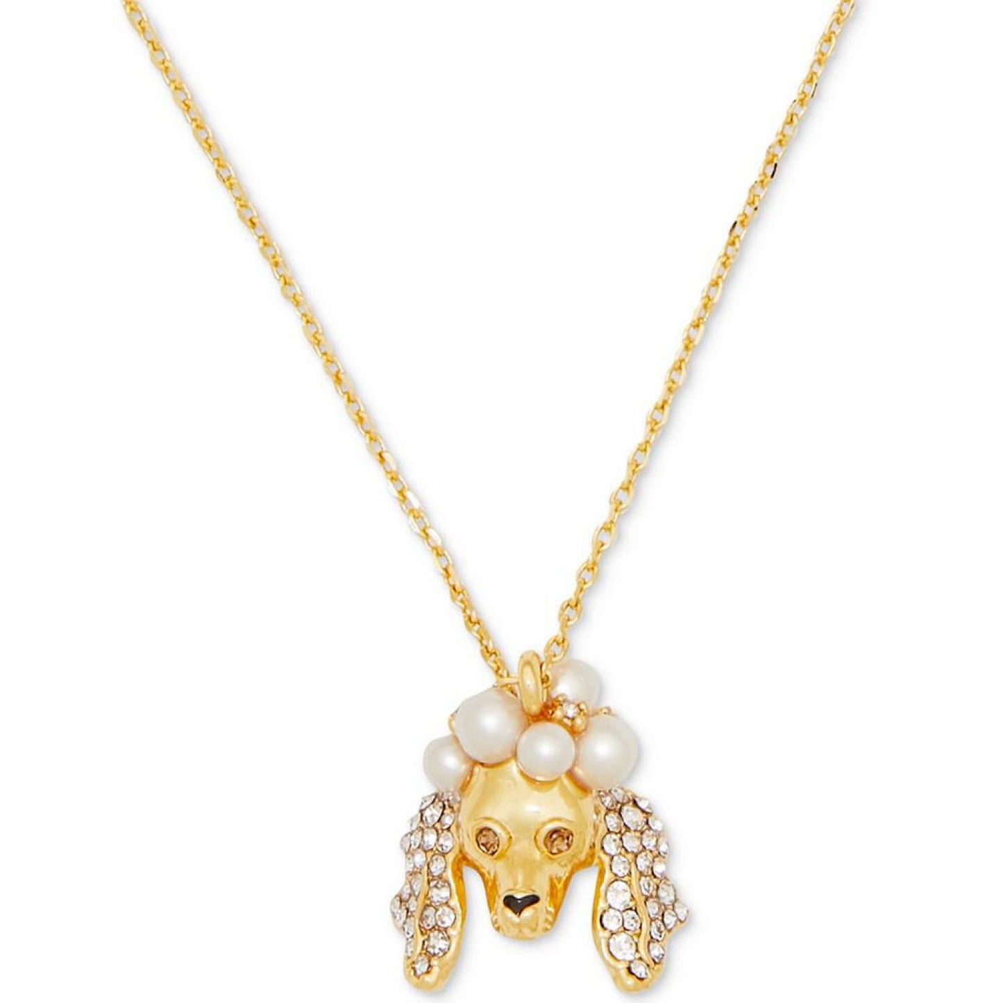 Gold-Tone Poodles & Poms Mini Pendant Necklace, 16" + 3" extender