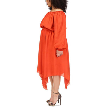 Plus Size Off-The-Shoulder Midi Dress