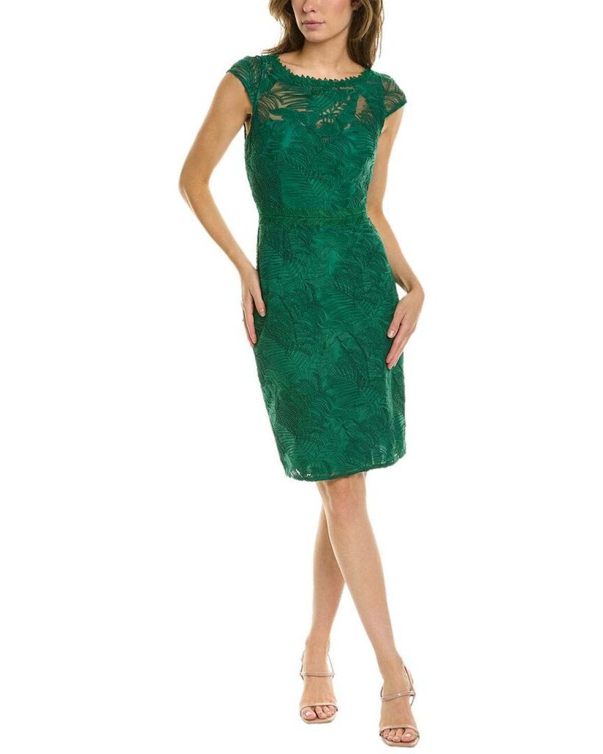 Marchesa Notte Embroidered Sheath Dress