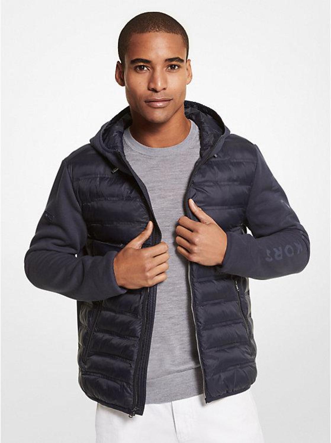 Camouflage Quilted Nylon Hooded Jacket