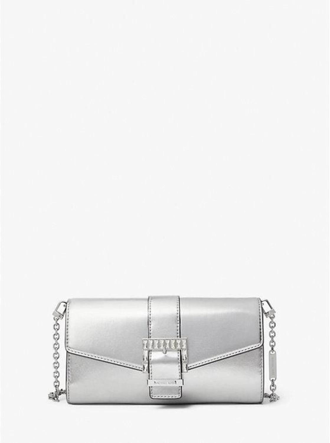 Penelope Medium Metallic Faux Leather Clutch