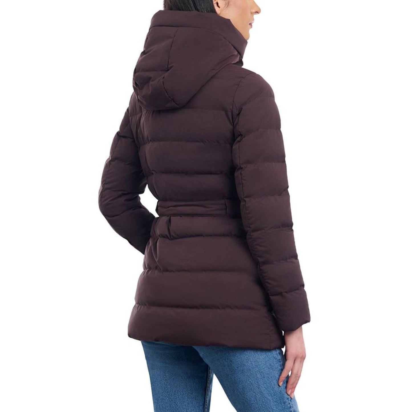 Women's Belted Packable Puffer Coat