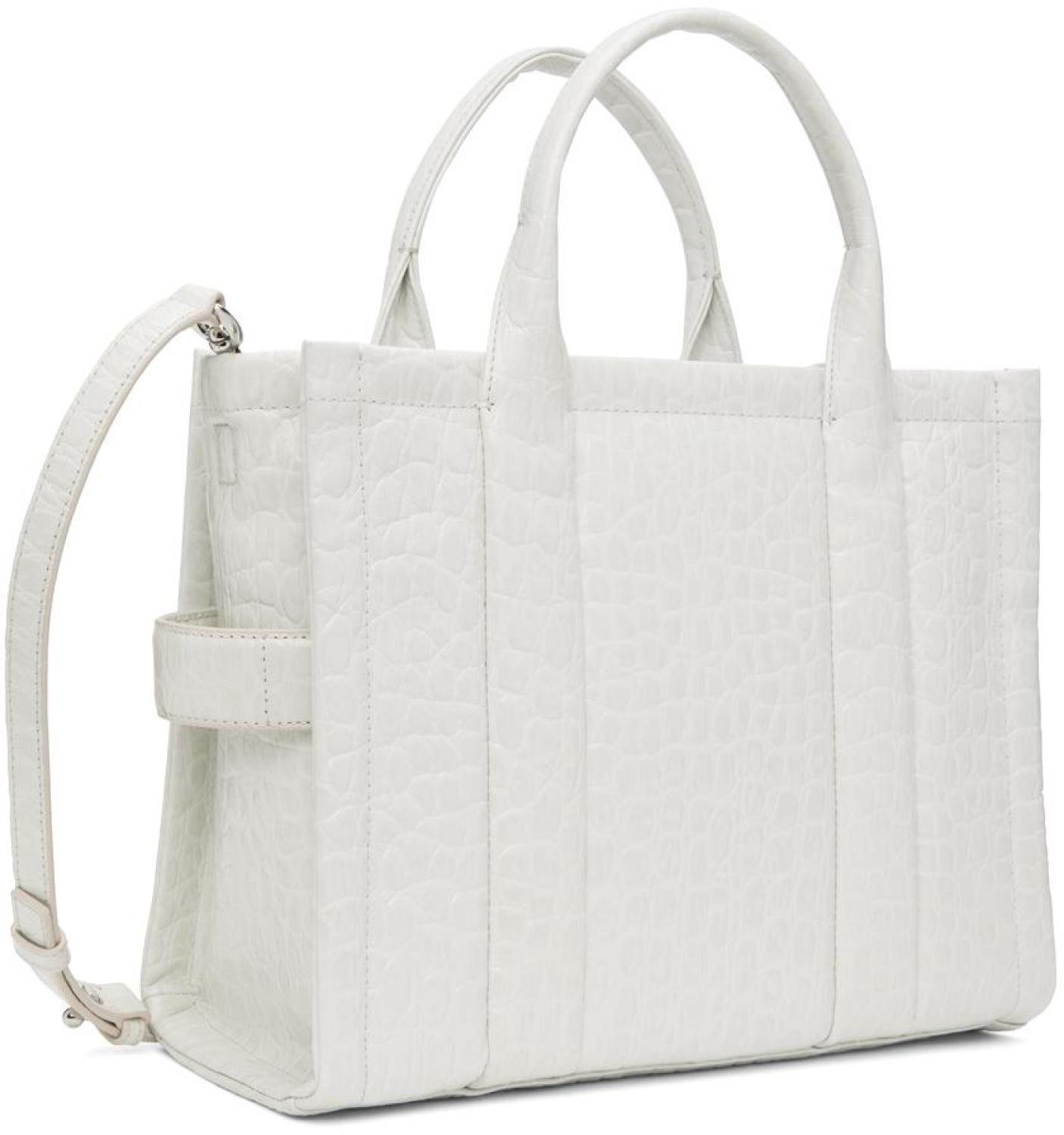 White 'The Croc-Embossed Medium' Tote