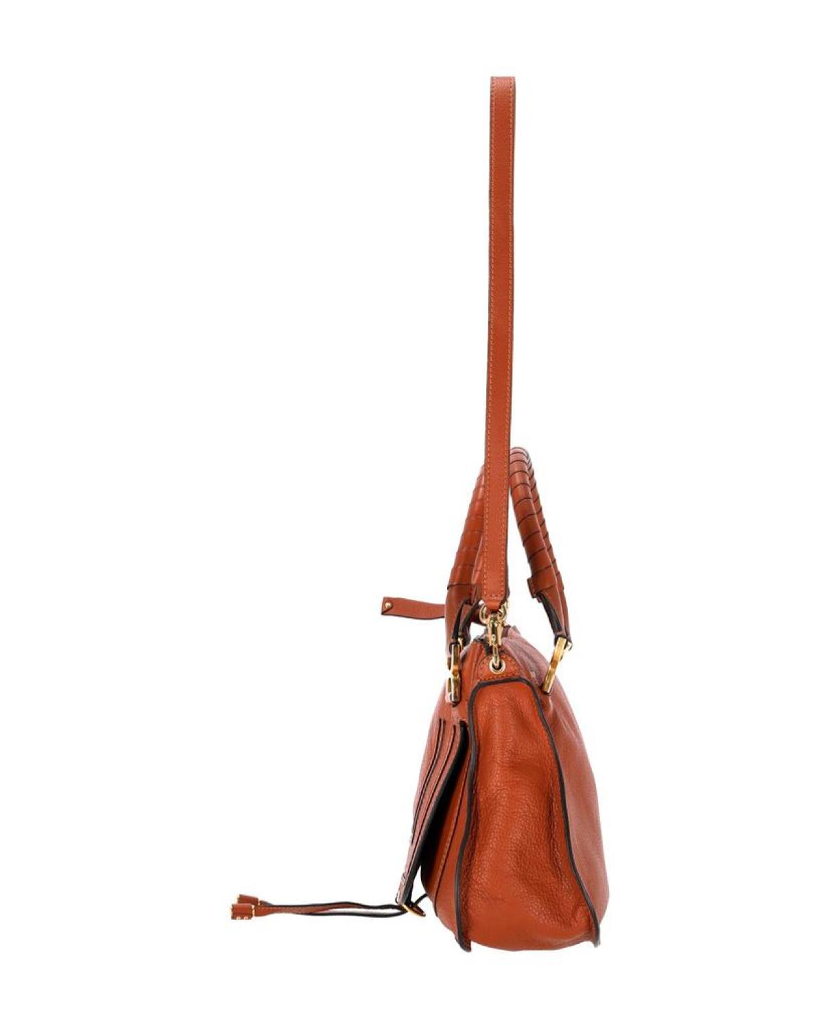 Chloe Medium Marcie Bag in Brown Leather