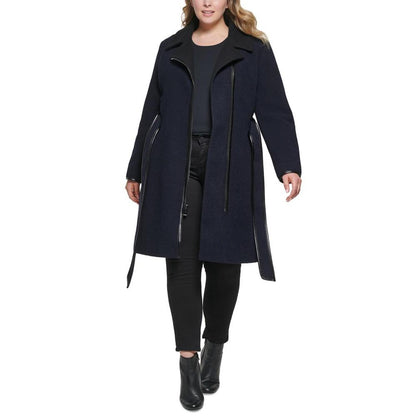 Women's Plus Size Asymmetrical-Zipper Coat