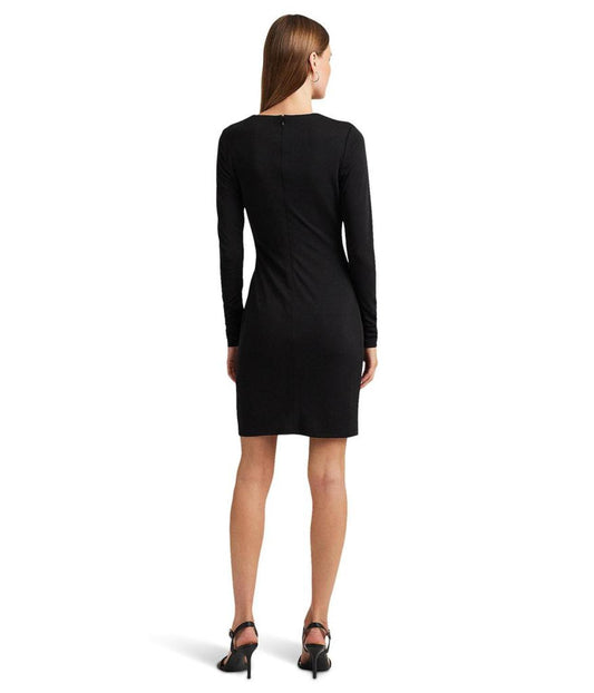 Pleated Stretch Jersey Cocktail Dress