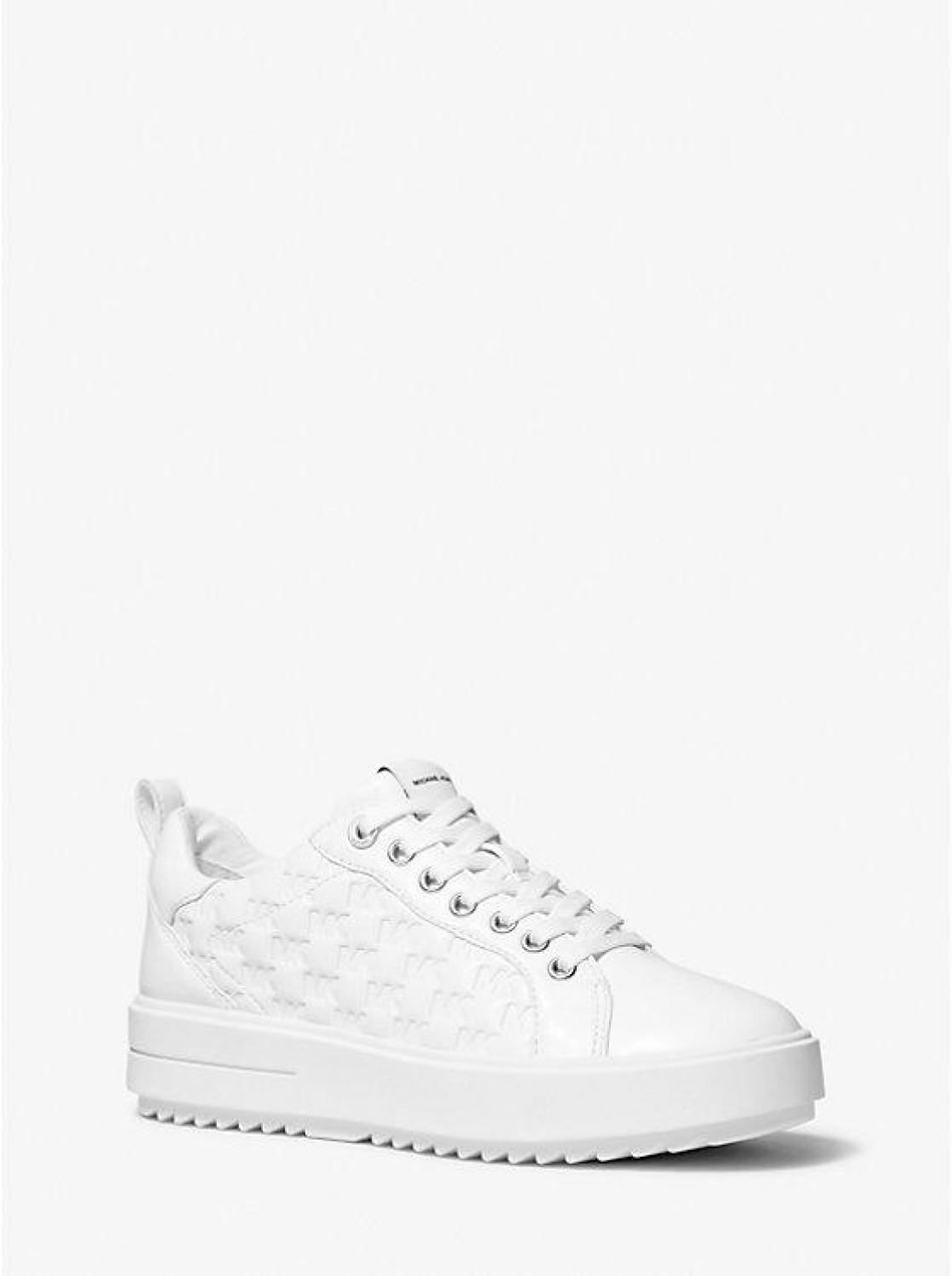 Emmett Logo Embossed Faux Patent Leather Sneakers