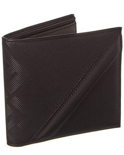 FENDI Shadow Diagonal Leather Bifold Wallet