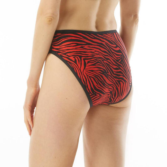 Zebra High Leg Bikini Bottoms