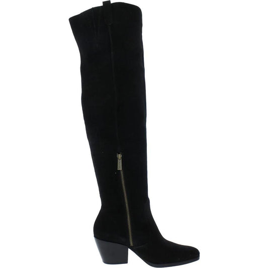 Womens Leather Round Toe Over-The-Knee Boots