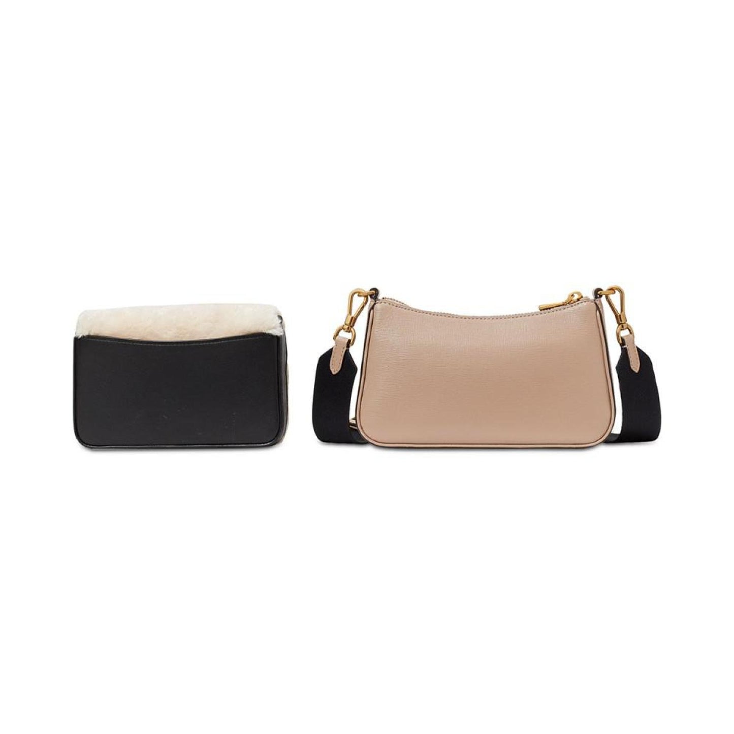 Double Up Faux Shearling Crossbody