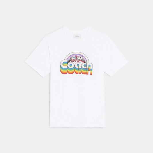 Coach Outlet Rainbow Horse And Carriage T Shirt In Organic Cotton