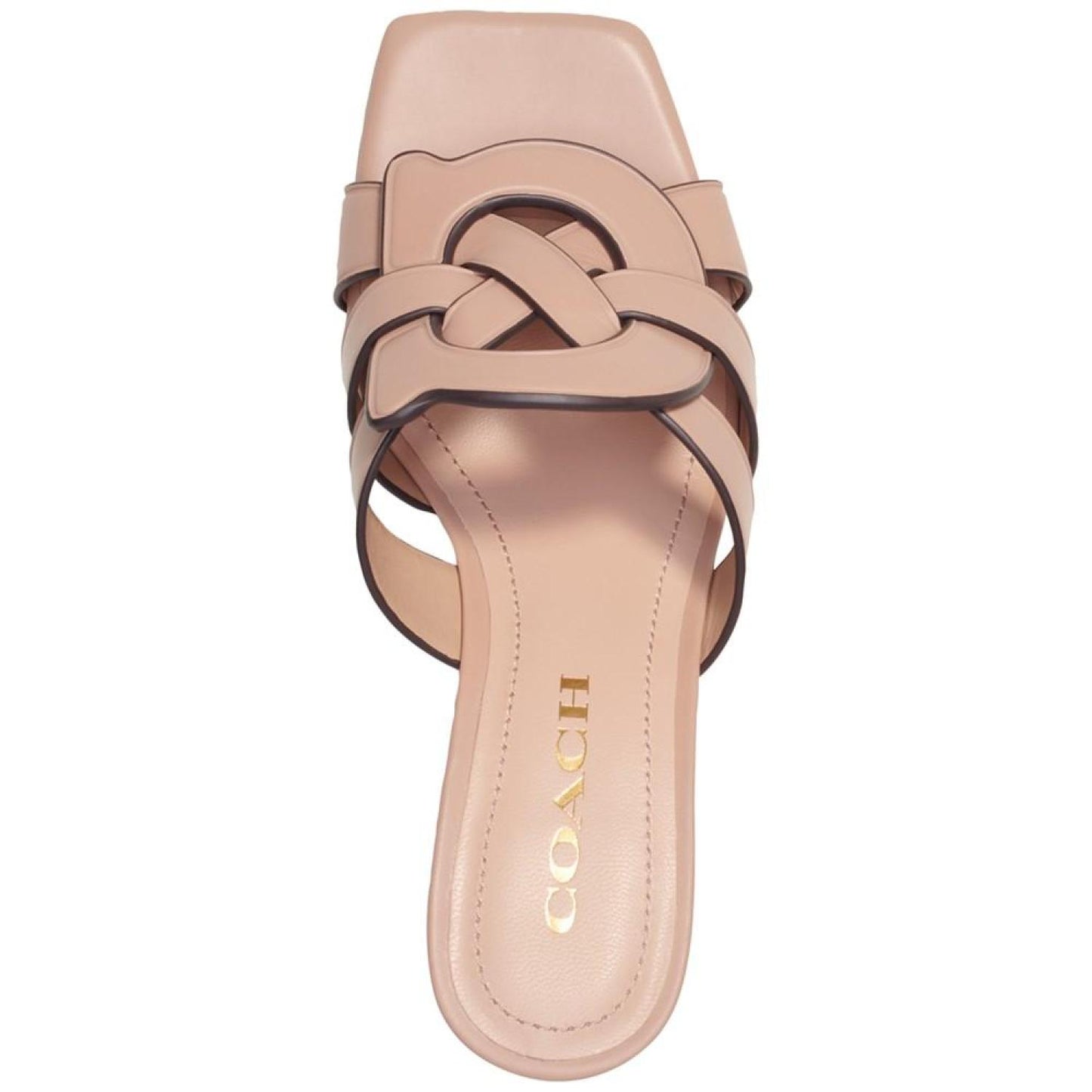 Tillie "C" Emblem Kitten-Heel Dress Sandals