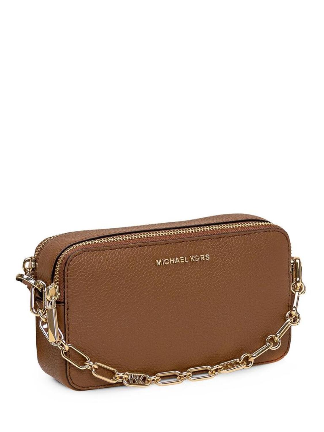 Michael Kors Logo Plaque Double Zip Small Crossbody Bag