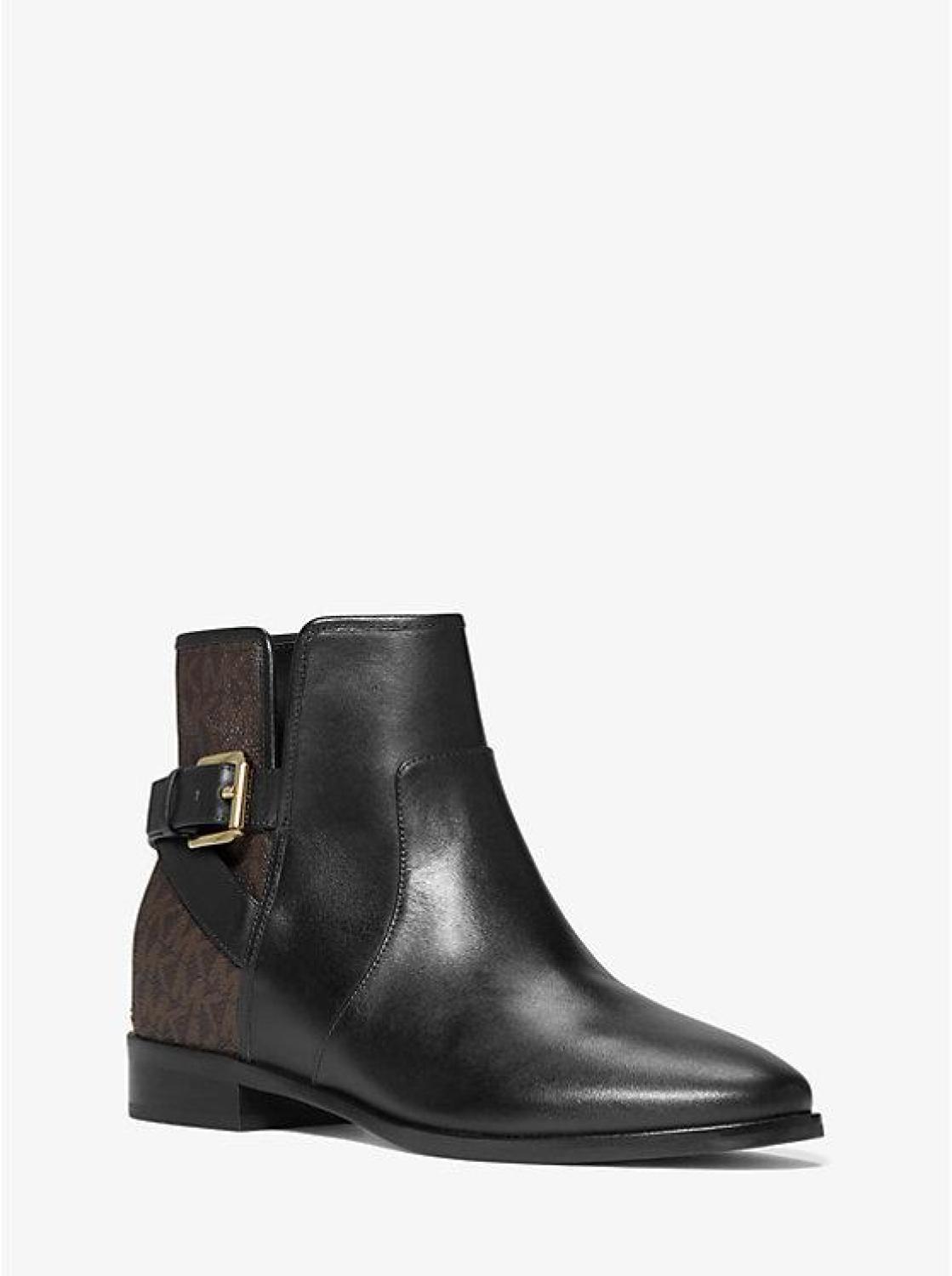 Salem Leather and Logo Ankle Boot