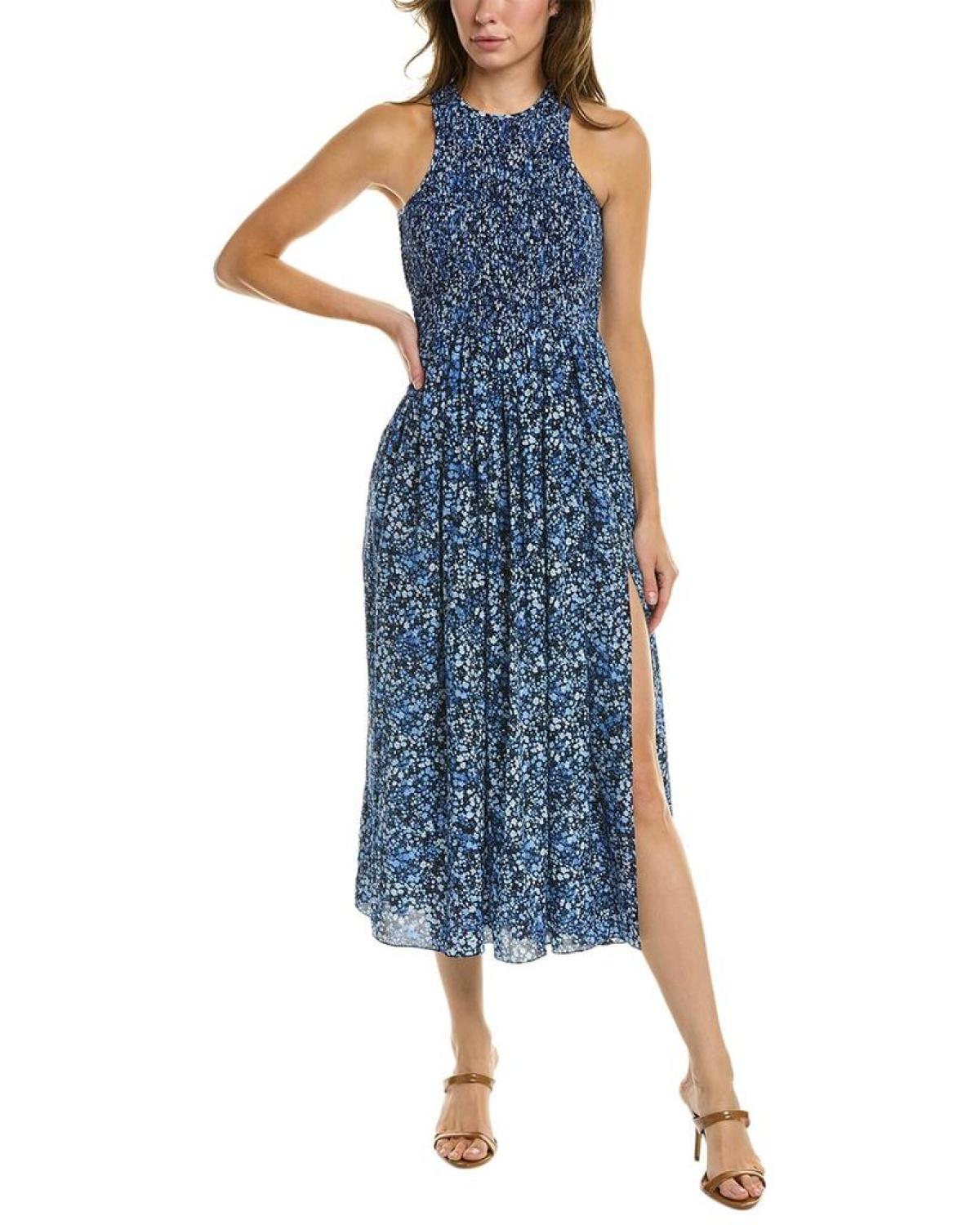 Michael Kors Floral Smock Dance Silk Dress