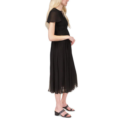 Women's Short Sleeve Pleated Midi Dress