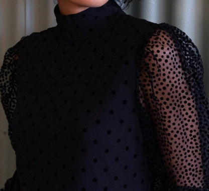 Polka Dot Blouse In Black