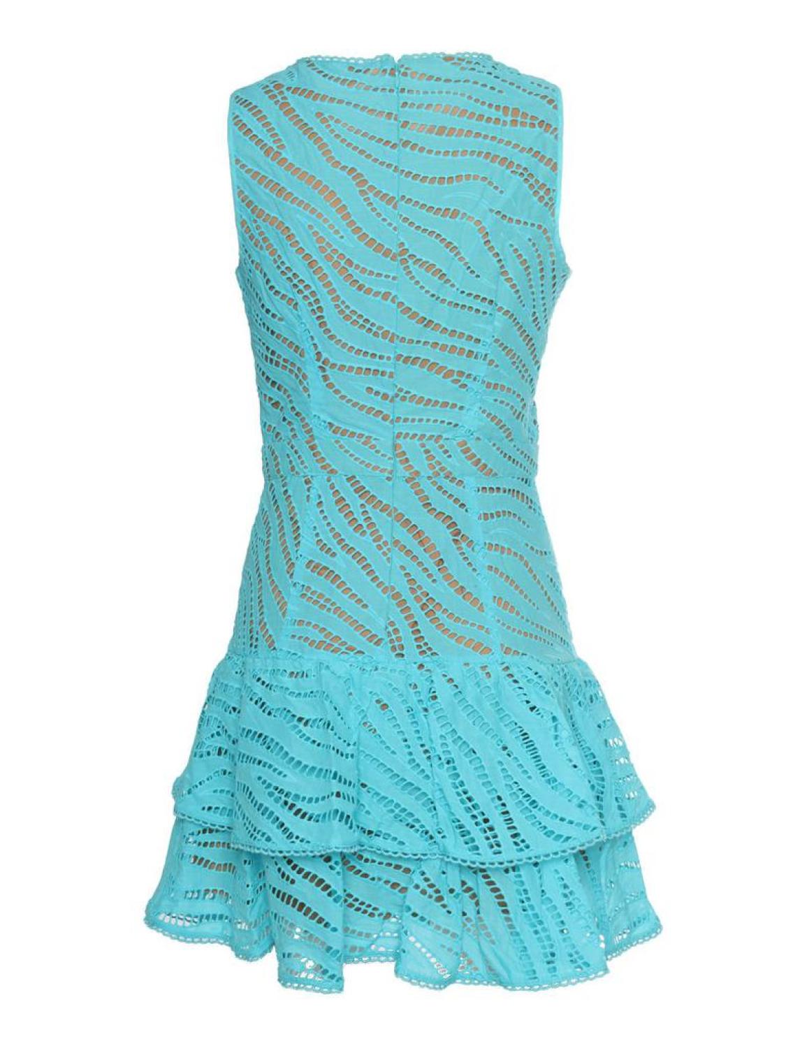 Michael Michael Kors Zebra Eyelet Ruffled Mini Dress