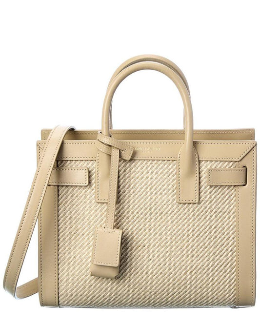 Saint Laurent Sac De Jour Canvas & Leather Satchel