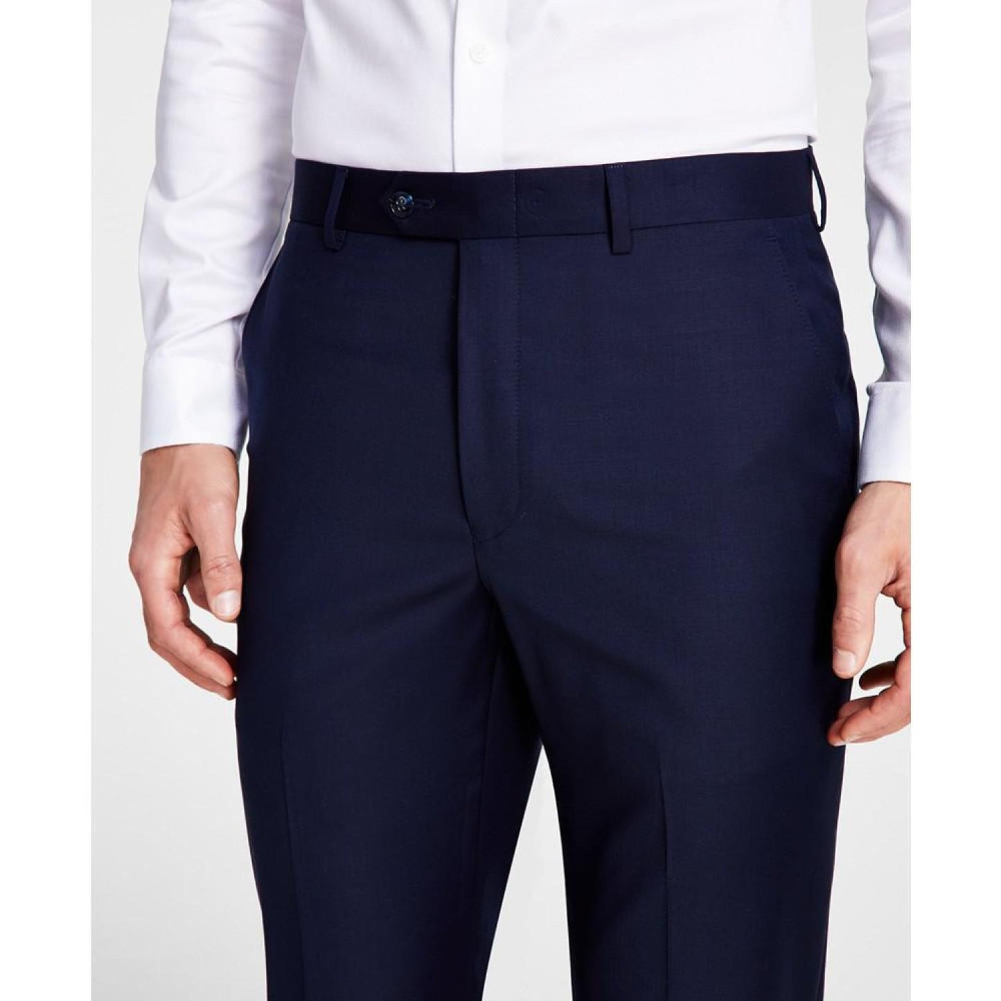 Men's Classic-Fit Wool Stretch Solid Suit Pants