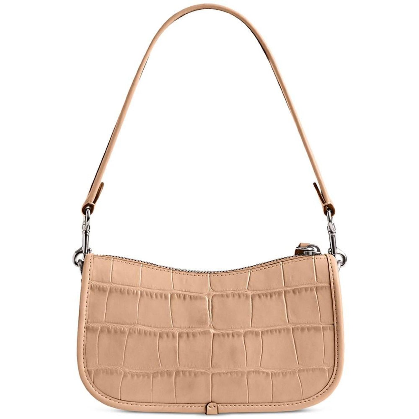 Embossed Croc Leather Swinger 20 Shoulder Bag