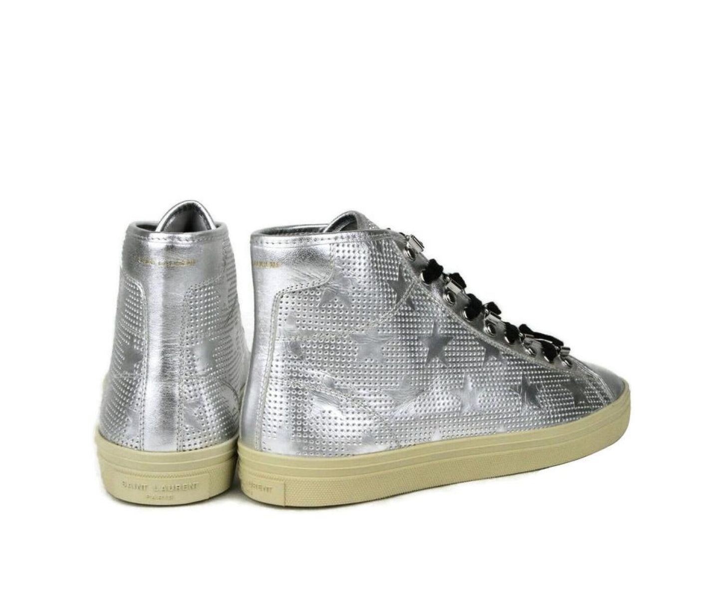 Saint Laurent Men's Metallic Leather Hi Top Sneaker