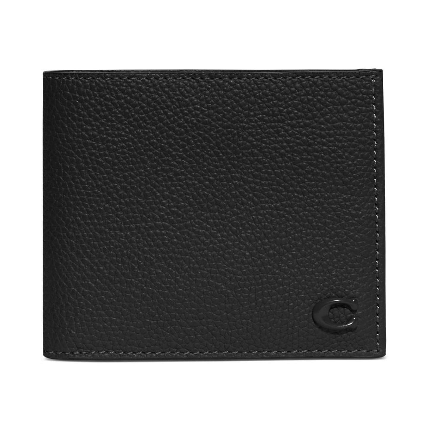 Refined Pebble Leather Bill Compartment Wallet