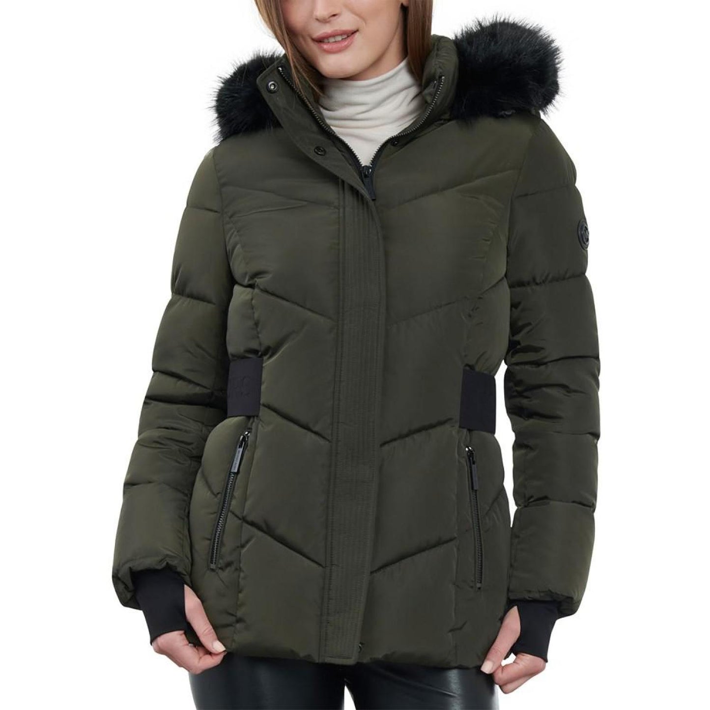 Women's Faux-Fur-Trim Hooded Puffer Coat