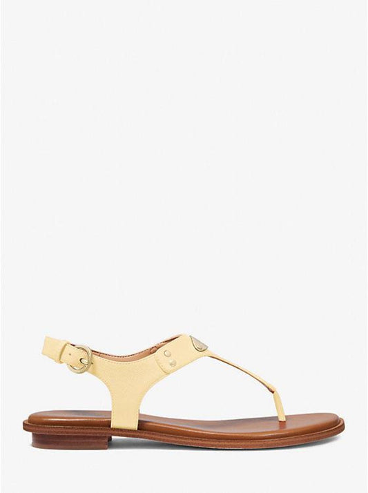 Logo Plate Leather Sandal