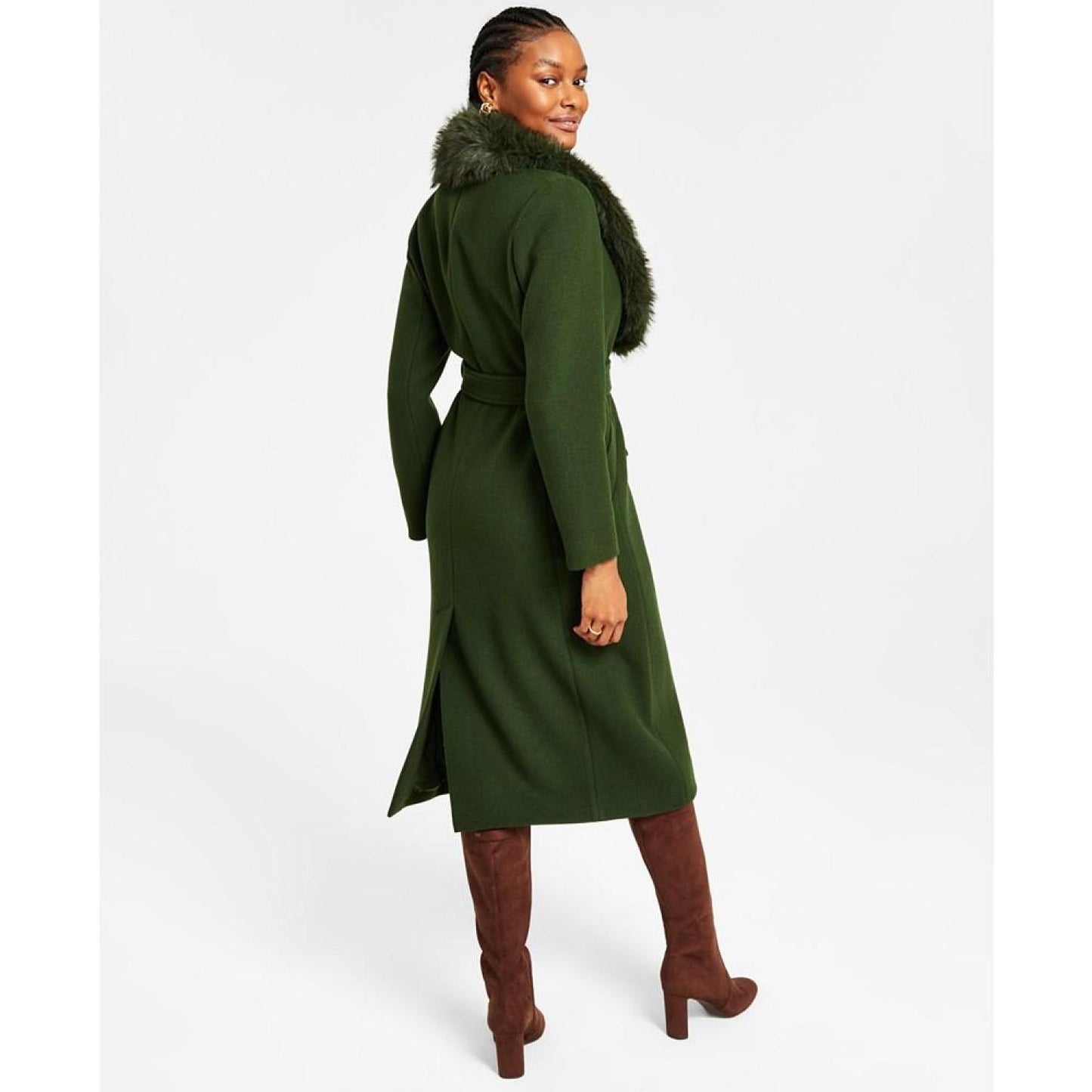 Women's Wool Blend Belted Coat